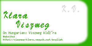 klara viszmeg business card